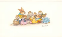 Illustration couleur, La Famille Passiflore , L'Omelette géante , Loïc Jouannigot