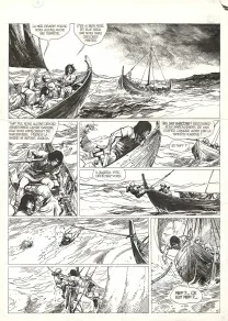 Planche noir et blanc, Thorgal, Arachnéa (T.24), Grzegorz Rosinski