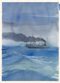 Colored original page, Les Voyages d'Ibn Battûta, Joel Alessandra