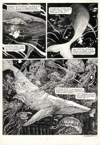 Black and white original page, La Tête de mort venue de Suède, Daria Schmitt
