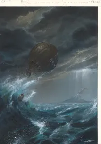 Illustration couleur, L'Ile mystérieuse, Didier Graffet