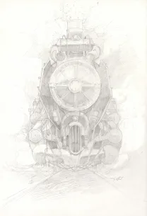 Black and white illustration, Steampunk, Didier Graffet