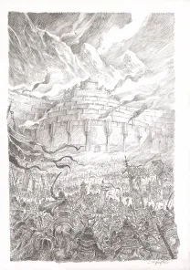 Illustration noir et blanc, Légende, Collector 40 ans, Didier Graffet
