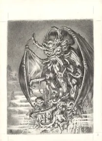 Illustration noir et blanc, L'Encyclopédie du Merveilleux, Les Monstres , Stan Manoukian