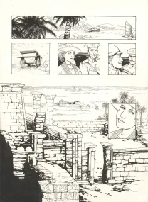 Black and white original page, La Croix de Cazenac , Les espions du Caire (T.7), Eric Stalner