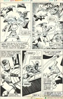 Planche noir et blanc, Captain America, Sal Buscema