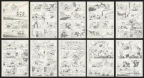 Black and white original page, Donald Duck, William Van Horn