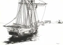 Illustration noir et blanc, Pirates de Barataria (Les), Franck Bonnet