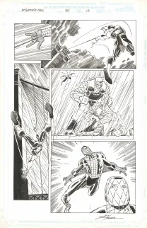 Planche noir et blanc, Spiderman, John Romita Jr