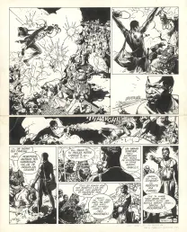 Planche noir et blanc, Barbe-Rouge, Trafiquants de bois d'ébène (T.22), Patrice Pellerin