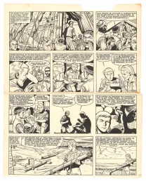 Planche noir et blanc, Barbe-Rouge, Défi au Roy (T.4), Victor Hubinon