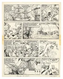 Planche noir et blanc, Barbe-Rouge, L'Île de l'homme mort (T.7), Victor Hubinon