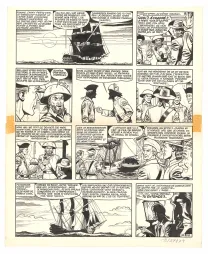 Planche noir et blanc, Barbe-Rouge, Mort ou vif (T.10), Victor Hubinon