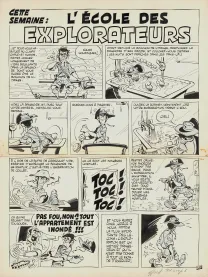 Black and white original page, Les Dingodossiers , Marcel Gotlib