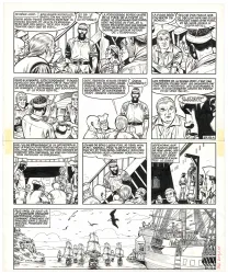 Black and white original page, Barbe-Rouge, Barbe-Rouge à la rescousse (T.13), Victor Hubinon
