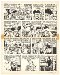 Planche noir et blanc, Barbe-Rouge, Mort ou vif (T.10), Victor Hubinon