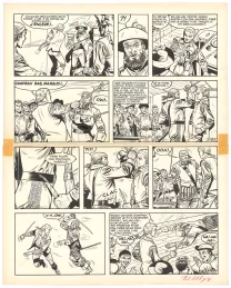Planche noir et blanc, Barbe-Rouge, Mort ou vif (T.10), Victor Hubinon