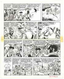 Black and white original page, Barbe-Rouge, Mort ou vif (T.10), Victor Hubinon