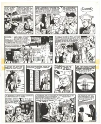 Planche noir et blanc, Barbe-Rouge, La Captive des Mores (T.16), Victor Hubinon
