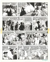 Planche noir et blanc, Barbe-Rouge, La Captive des Mores (T.16), Victor Hubinon