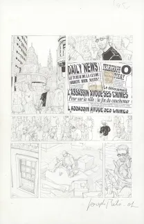 Planche noir et blanc, Menaces de mort, Joseph Béhé (Griesmar)