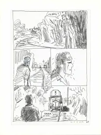 Black and white original page, Les Scorpions du Désert,  Wazem