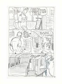 Black and white original page, Les Scorpions du Désert,  Wazem