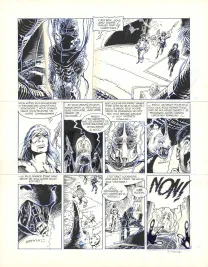 Black and white original page, Aquablue, Le Mégophias (T.3), Olivier Vatine