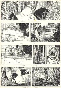 Black and white original page, Giuseppe Bergman, Milo Manara