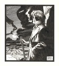 Illustration noir et blanc, Undertaker, Ralph Meyer