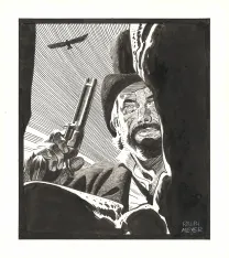 Black and white illustration, Undertaker, Ralph Meyer