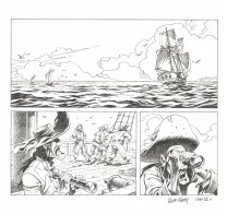 Planche noir et blanc, Kernok le pirate,  Riff Reb's