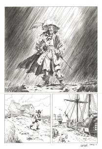 Black and white original page, Kernok le pirate,  Riff Reb's