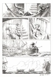 Black and white original page, Kernok le pirate,  Riff Reb's