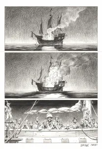 Planche noir et blanc, Kernok le pirate,  Riff Reb's