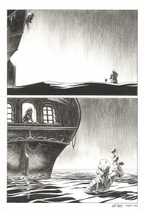 Black and white original page, Kernok le pirate,  Riff Reb's
