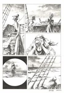 Black and white original page, Kernok le pirate,  Riff Reb's
