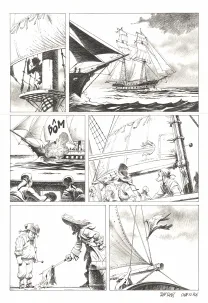 Planche noir et blanc, Kernok le pirate,  Riff Reb's