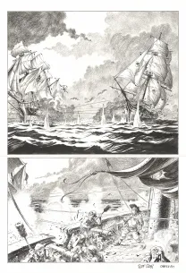 Planche noir et blanc, Kernok le pirate,  Riff Reb's