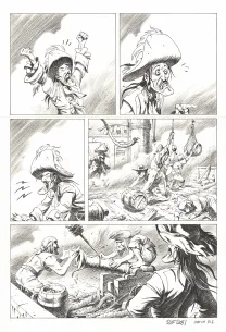 Planche noir et blanc, Kernok le pirate,  Riff Reb's