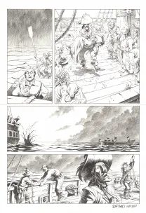 Planche noir et blanc, Kernok le pirate,  Riff Reb's