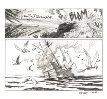 Planche noir et blanc, Kernok le pirate,  Riff Reb's