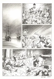 Black and white original page, Kernok le pirate,  Riff Reb's