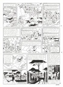Planche noir et blanc, Blake et Mortimer, Le Sanctuaire du Gondwana (T.18), André Juillard