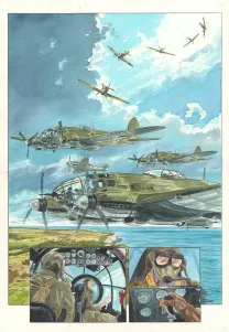 Planche couleur, Ciel d'orages, London burning (T.1),  Warnauts et Raives