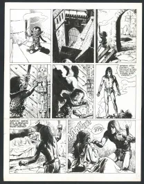 Black and white original page, Thorgal, Les Trois vieillards du pays d'Aran (T.3), Grzegorz Rosinski