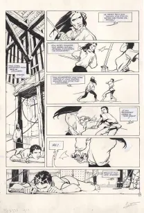 Black and white original page, Marie des Loups, La garde Rouge (T.1), Régis Penet