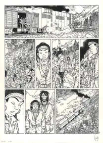 Planche noir et blanc, Rails, Face à face (T.4), Fred Simon