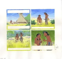Planche couleur, Popotka le petit sioux, Susweca et les aigles (T.5), Fred Simon