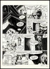 Black and white original page, L'Épée de Cristal, Le Cri du Grouse (T.4),  Crisse